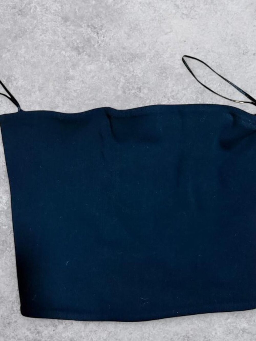 Zara black strapless tube crop top (size L)